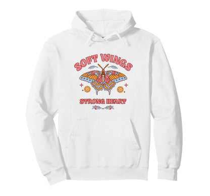 Soft Wings Strong Heart Boho Floral Hoodie - Streetwear Style for Adults - T-Shirt, Sweatshirt, Hoodie