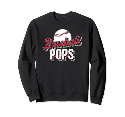 Proud Baseball Pops Grandpa Sweatshirt - Casual Everyday Wear for Adults - T-Shirt, Sweatshirt, Hoodie