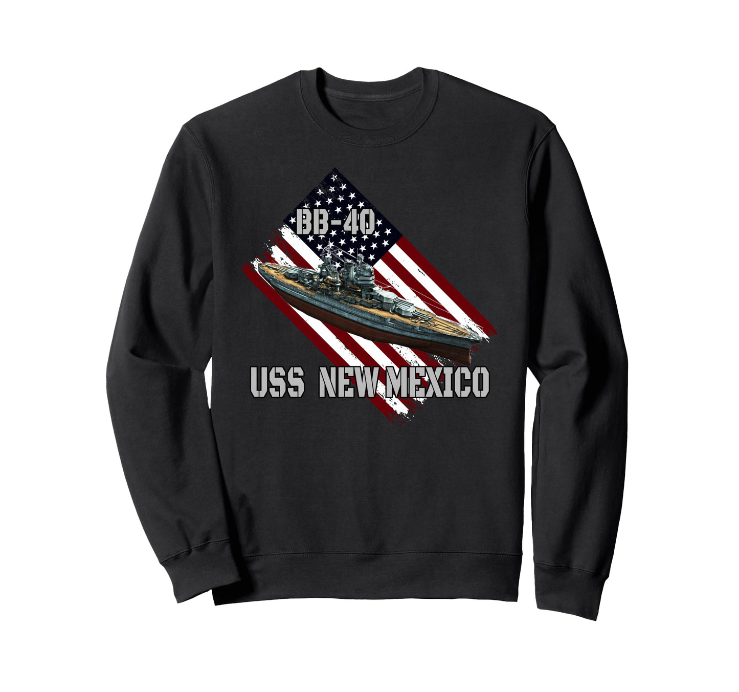 Battleship Uss New Mexico Bb 40 Sweatshirt - Minimalist Print for Adults - T-Shirt, Sweatshirt, Hoodie