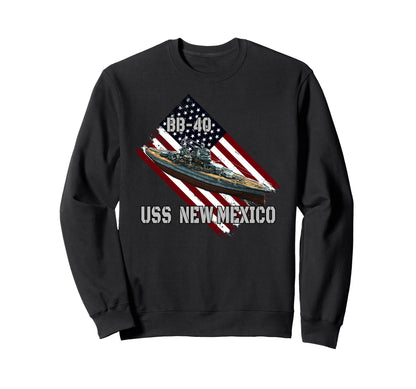 Battleship Uss New Mexico Bb 40 Sweatshirt - Minimalist Print for Adults - T-Shirt, Sweatshirt, Hoodie