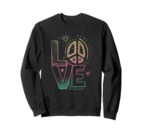 Trendy Love Peace Sign Chalk Drawing Sweatshirt - Graphic Print Men Women - T-Shirt, Sweatshirt, Hoodie