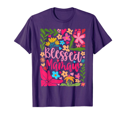Blessed Mamaw Boho Flowers Floral T-Shirt - Trendy Graphic for Adults - T-Shirt, Sweatshirt, Hoodie