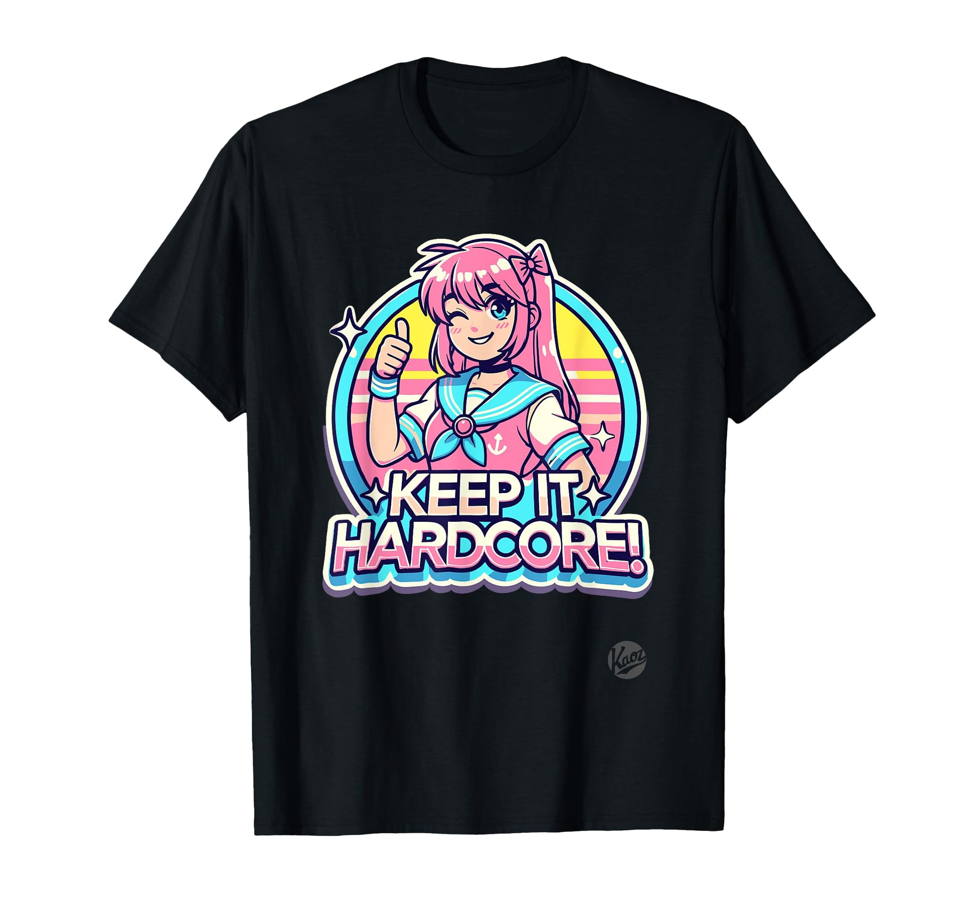 Keeps It Hardcore Anime Kawaii T-Shirt - Graphic Print for Adults - T-Shirt, Sweatshirt, Hoodie
