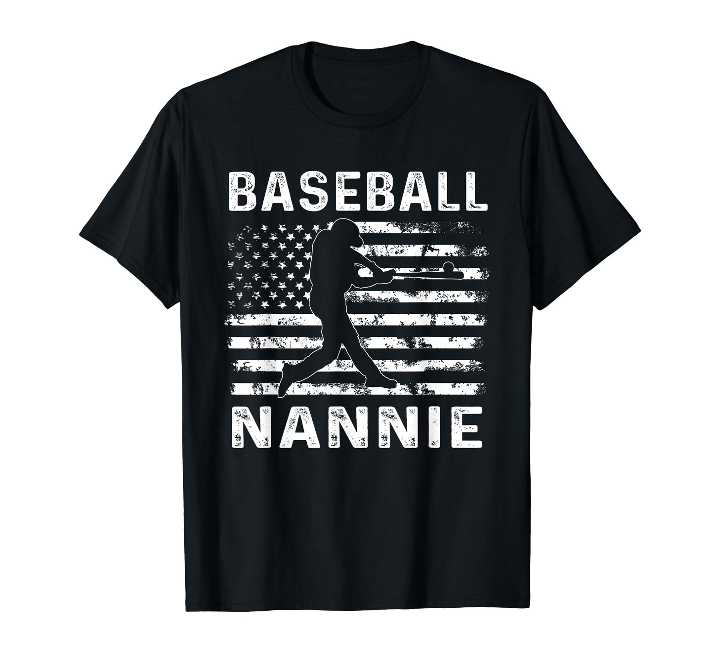 Baseball Nannie Grandma Usa Flag 4Th July T-Shirt - Unique Graphic Unisex - T-Shirt, Sweatshirt, Hoodie