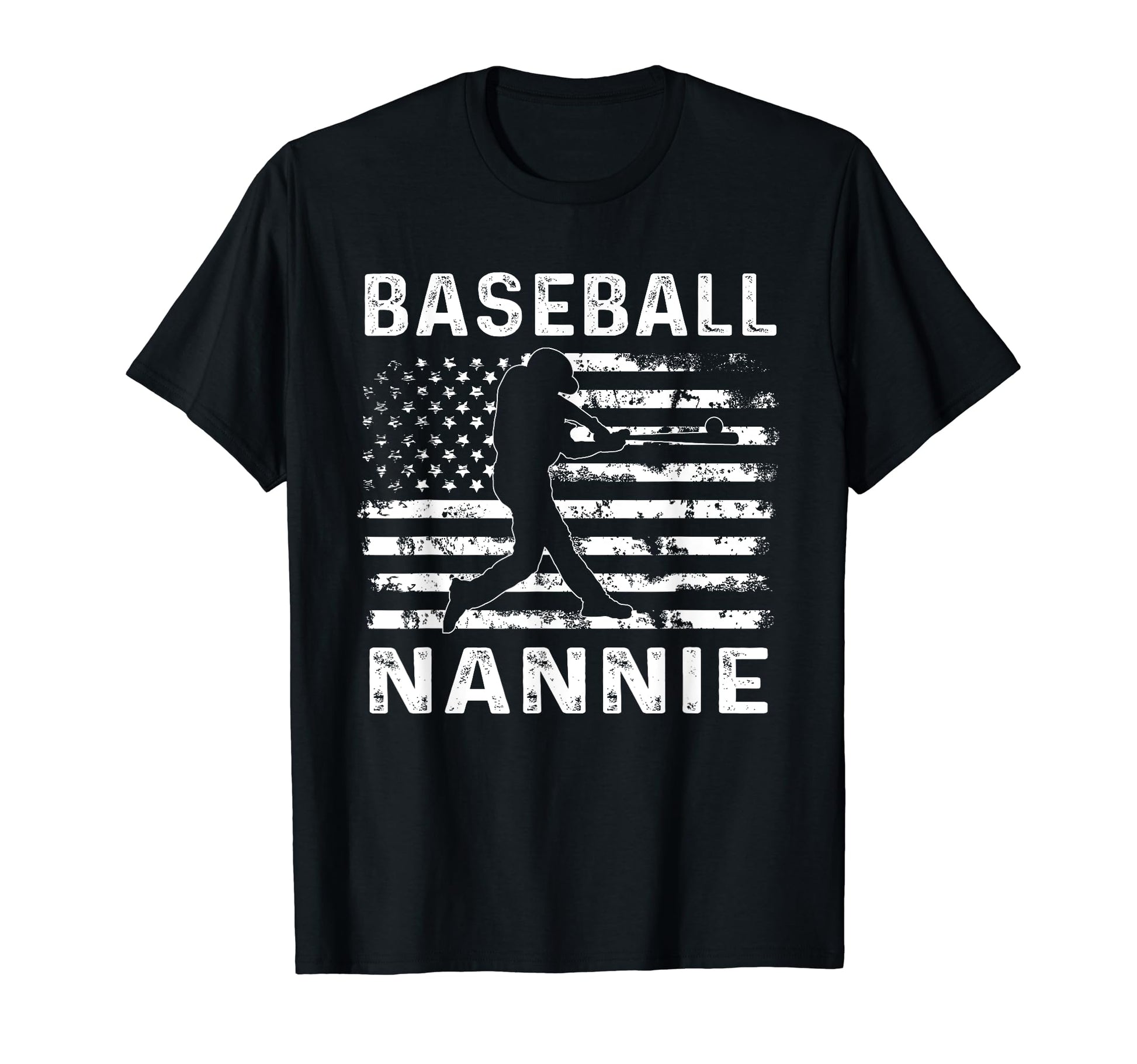 Baseball Nannie Grandma Usa Flag 4Th July T-Shirt - Unique Graphic Unisex - T-Shirt, Sweatshirt, Hoodie