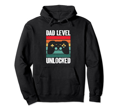 Funny Gamer Dad Fathers Day Dad Level Hoodie - Fun Novelty Design Unisex - T-Shirt, Sweatshirt, Hoodie