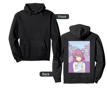 Cat Japanese Anime Otaku 90S Vaporwave Hoodie - Streetwear Style Men Women - T-Shirt, Sweatshirt, Hoodie