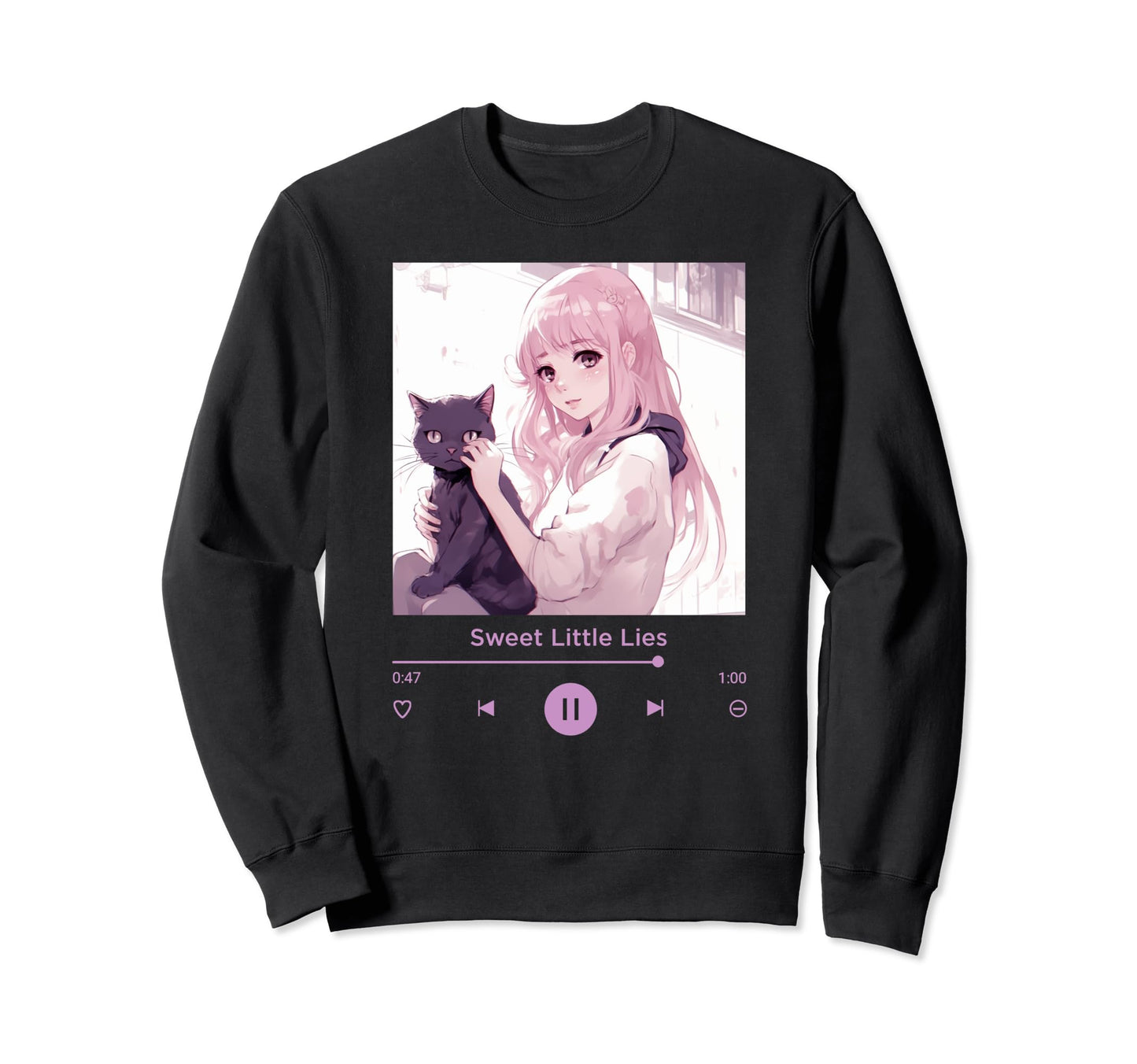 Anime Art Music Pastel Aesthetic Sweatshirt - Custom Art Print Men Women - T-Shirt, Sweatshirt, Hoodie