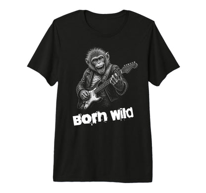 Born Wild Monkey Guitar Funny T-Shirt - Aesthetic Graphic for Adults - T-Shirt, Sweatshirt, Hoodie