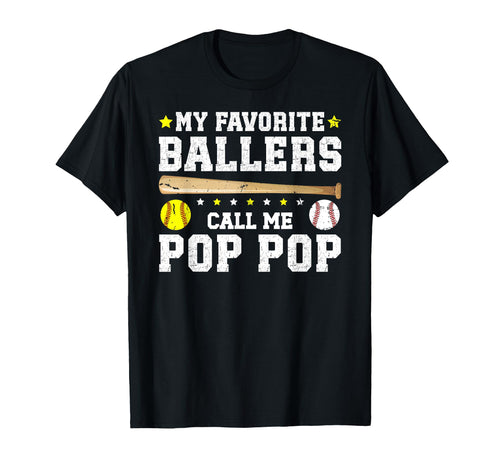 Favorite Ballers Call Me Pop Pop T-Shirt - Fun Novelty Design for Adults - T-Shirt, Sweatshirt, Hoodie