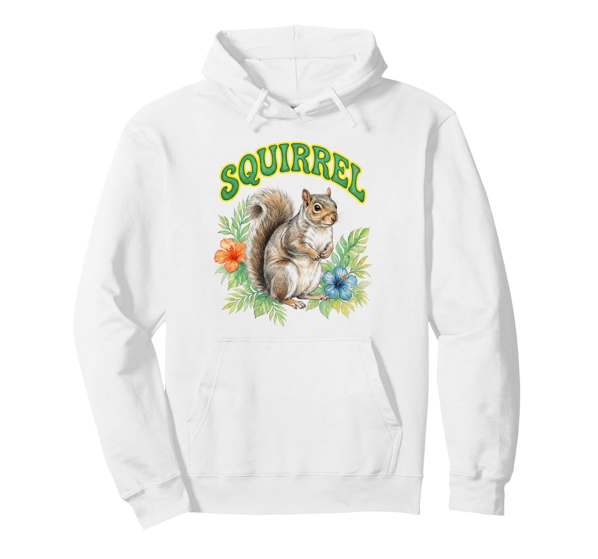 Squirrel Groovy Floral Squirrel Watercolor Hoodie - Graphic Print Unisex - T-Shirt, Sweatshirt, Hoodie