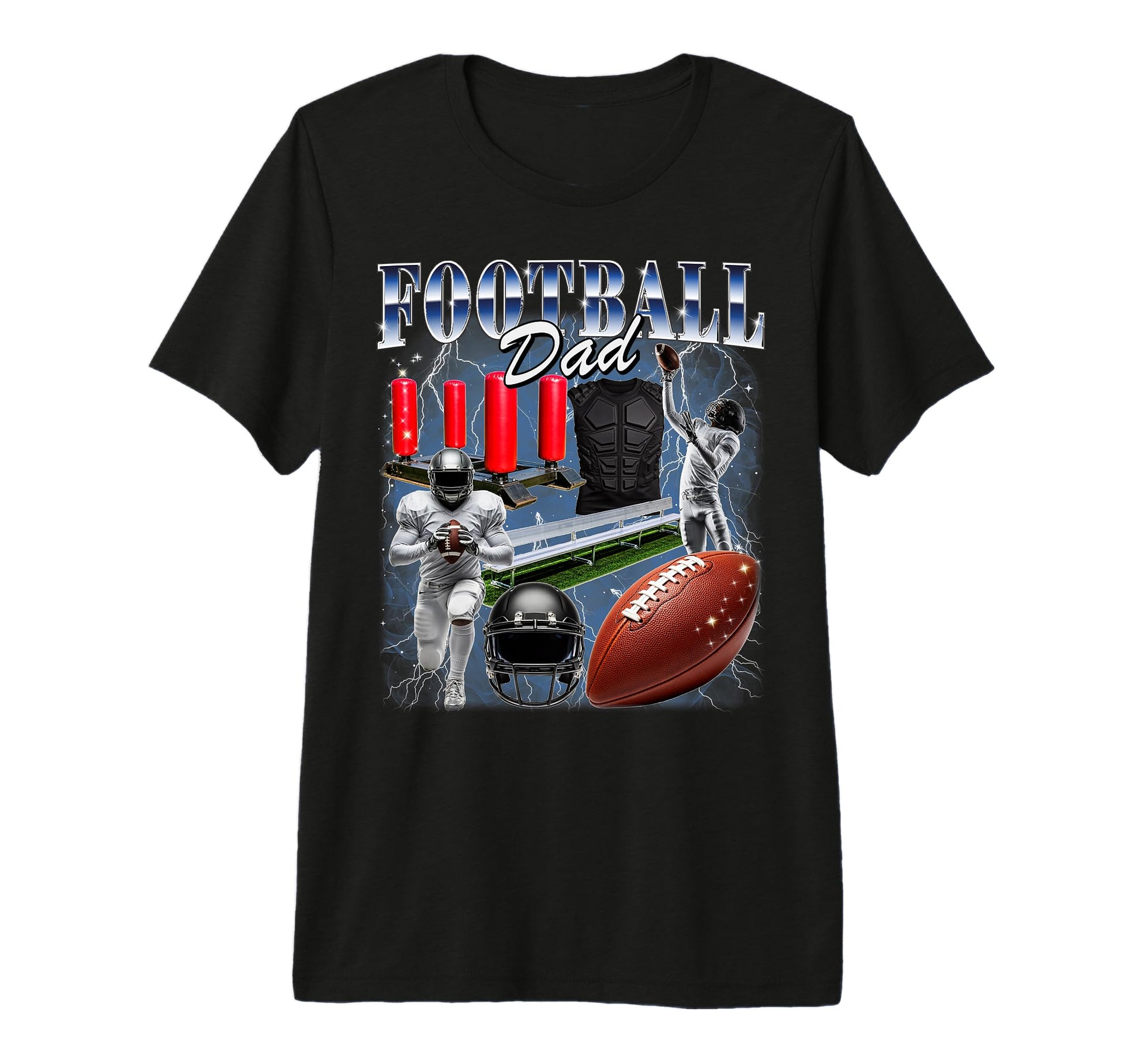 Football Dad Bootleg 90S Coach Player T-Shirt - Graphic Print Unisex - T-Shirt, Sweatshirt, Hoodie