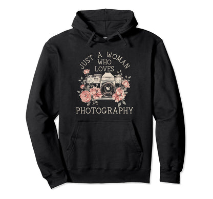 Photographer Camera Flowers Photography Hoodie - Minimalist Print Men Women - T-Shirt, Sweatshirt, Hoodie
