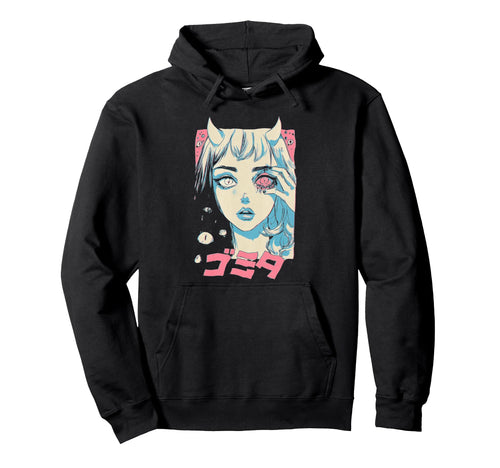 Goth Grunge Demon Anime Waifu Horror Hoodie - Casual Everyday Wear Unisex - T-Shirt, Sweatshirt, Hoodie