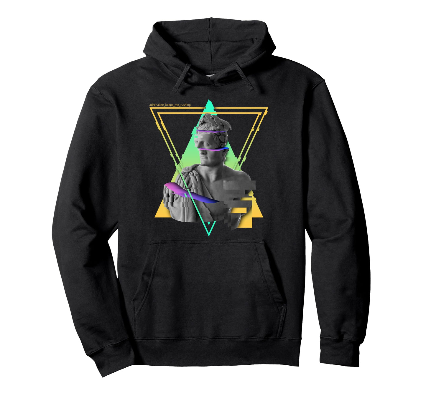 Colorful Glitch Statue L Japanese Hoodie - Novelty Apparel for Adults - T-Shirt, Sweatshirt, Hoodie