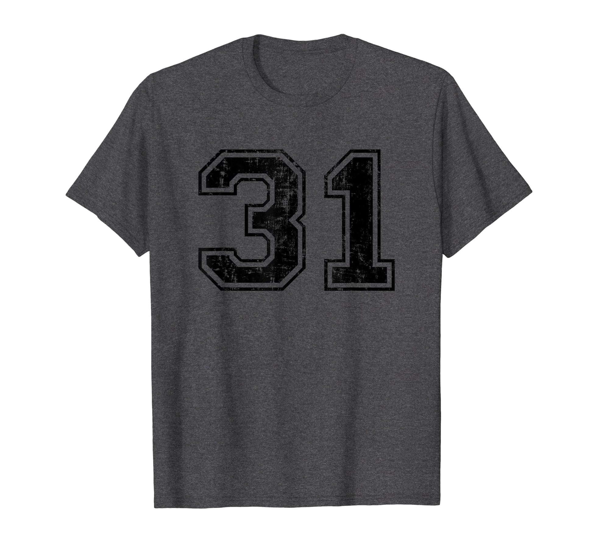 Number 31 Varsity Distressed Sport T-Shirt - Trendy Graphic for Adults - T-Shirt, Sweatshirt, Hoodie