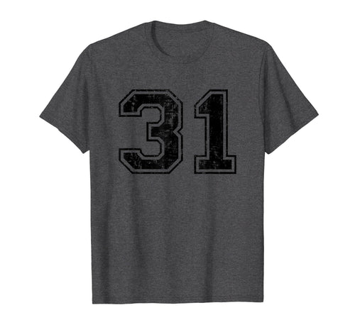 Number 31 Varsity Distressed Sport T-Shirt - Trendy Graphic for Adults - T-Shirt, Sweatshirt, Hoodie
