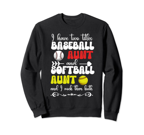 Baseball Aunt And Softball Aunt Sweatshirt - Minimalist Print Men Women - T-Shirt, Sweatshirt, Hoodie