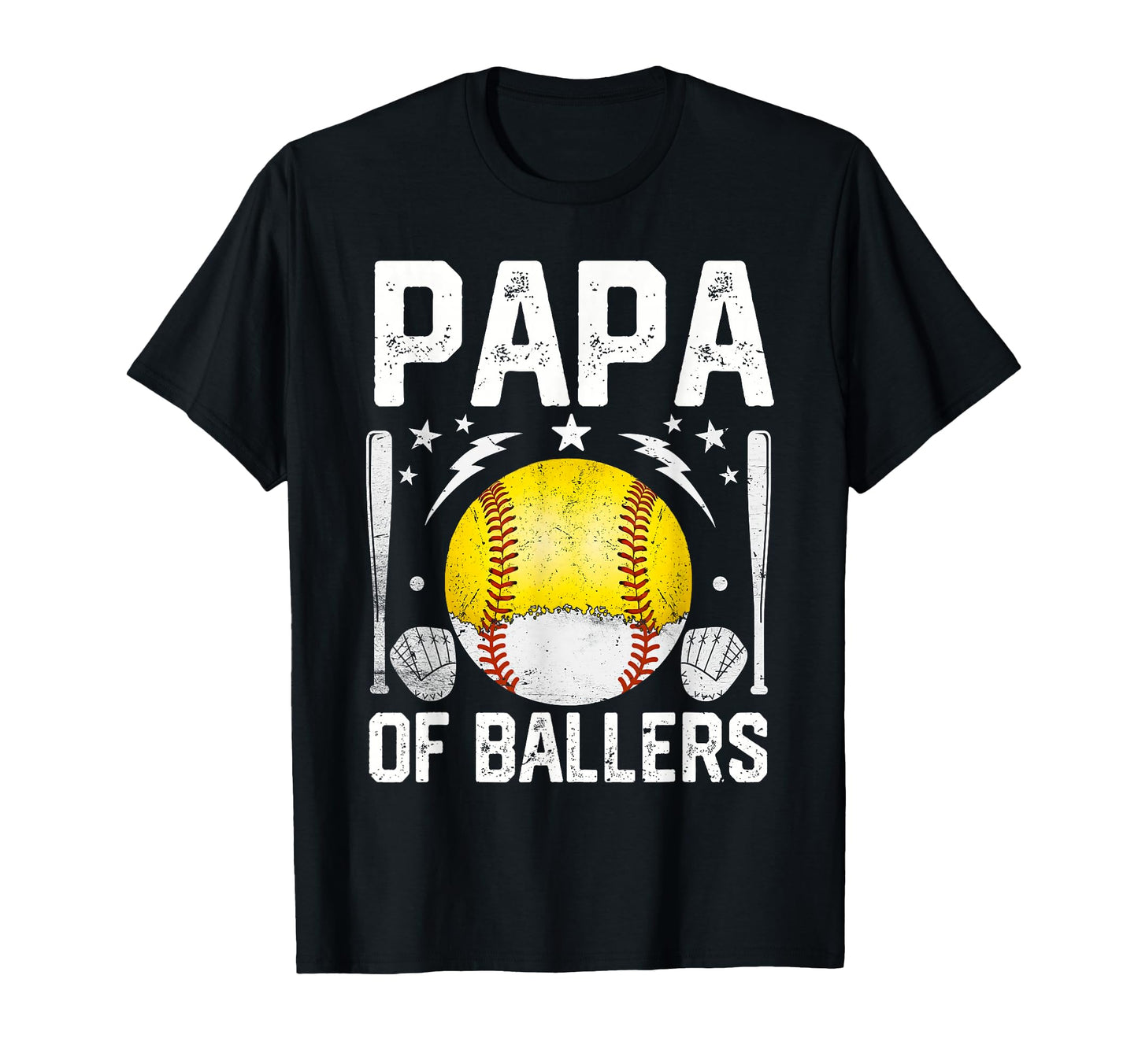 Papa Ballers Fathers Day Funny Baseball T-Shirt - Custom Art Print Unisex - T-Shirt, Sweatshirt, Hoodie