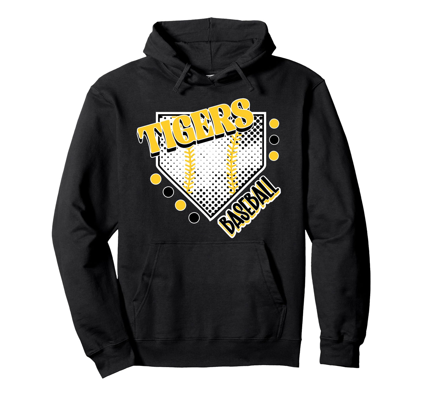Yellow Tigers Baseball Mom Game Day Home Hoodie - Graphic Print Men Women - T-Shirt, Sweatshirt, Hoodie