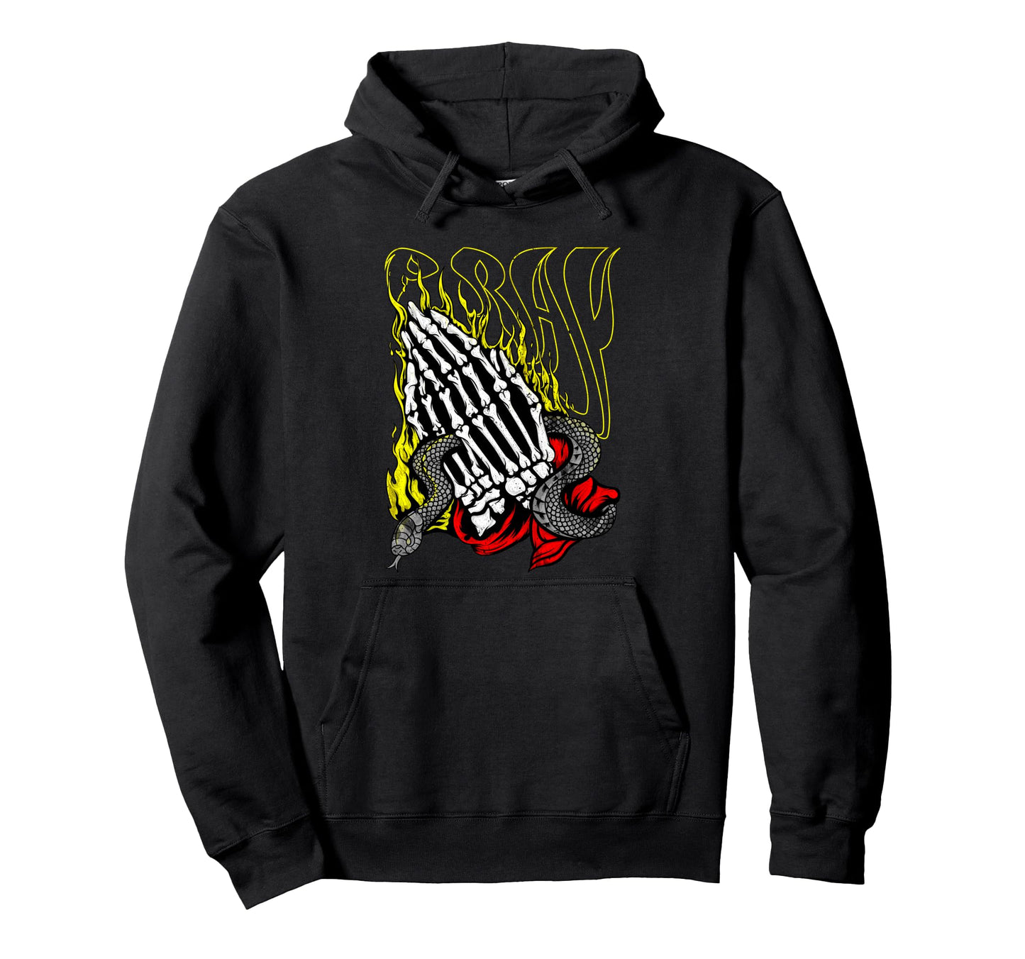Pray Snake Hands Aesthetic Edgy Hoodie - Fun Novelty Design Men Women - T-Shirt, Sweatshirt, Hoodie