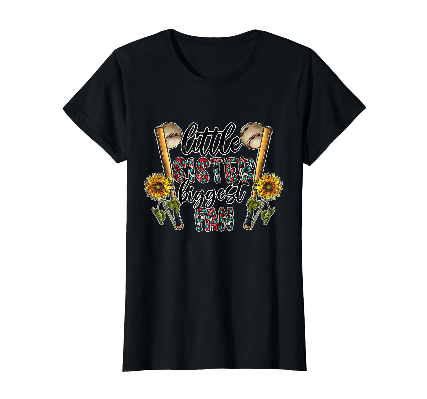 Little Sister Biggest Fan Baseball T-Shirt - Custom Art Print Unisex - T-Shirt, Sweatshirt, Hoodie