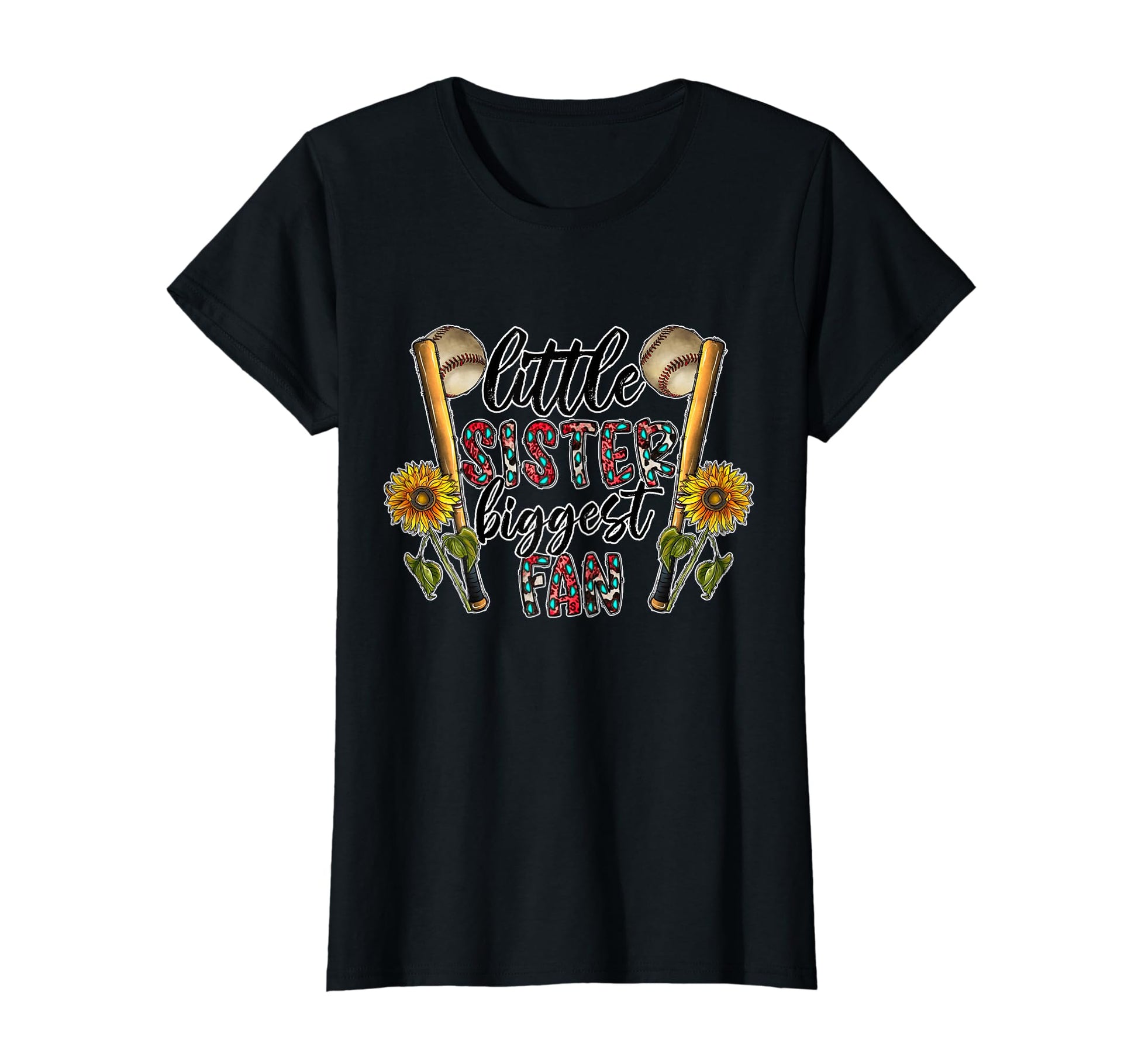 Little Sister Biggest Fan Baseball T-Shirt - Trendy Graphic Unisex - T-Shirt, Sweatshirt, Hoodie