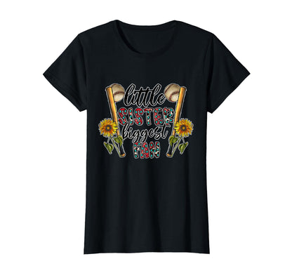 Little Sister Biggest Fan Baseball T-Shirt - Trendy Graphic Unisex - T-Shirt, Sweatshirt, Hoodie