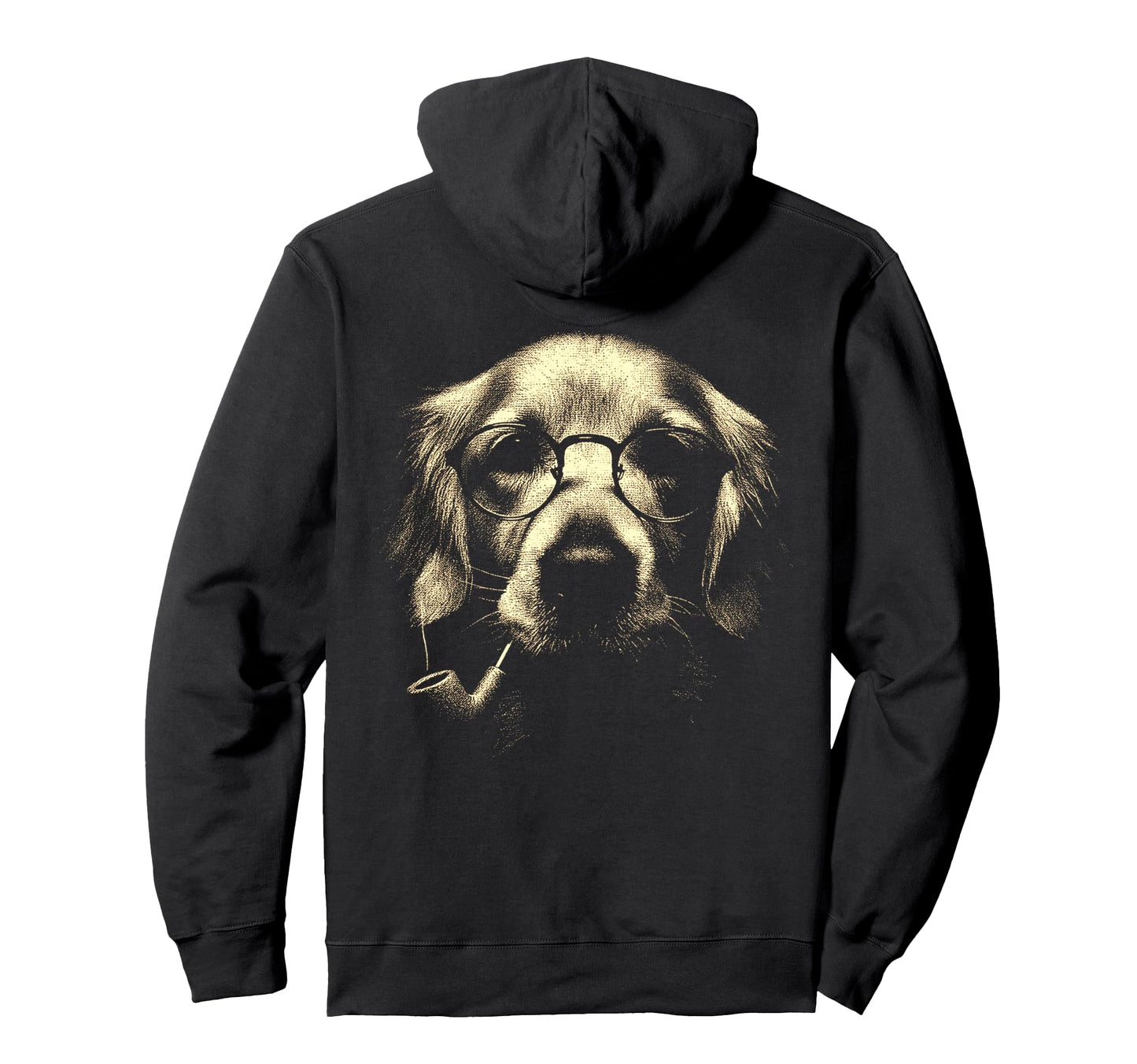 Golden Retriever Glasses Smoking Pipe Meme Hoodie - Graphic Print Unisex - T-Shirt, Sweatshirt, Hoodie