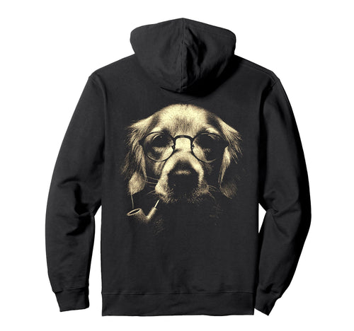 Golden Retriever Glasses Smoking Pipe Meme Hoodie - Graphic Print Unisex - T-Shirt, Sweatshirt, Hoodie