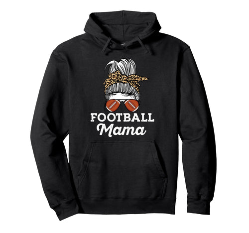 Messy Bun Leopard Pattern Proud Football Hoodie - Trendy Graphic Men Women - T-Shirt, Sweatshirt, Hoodie