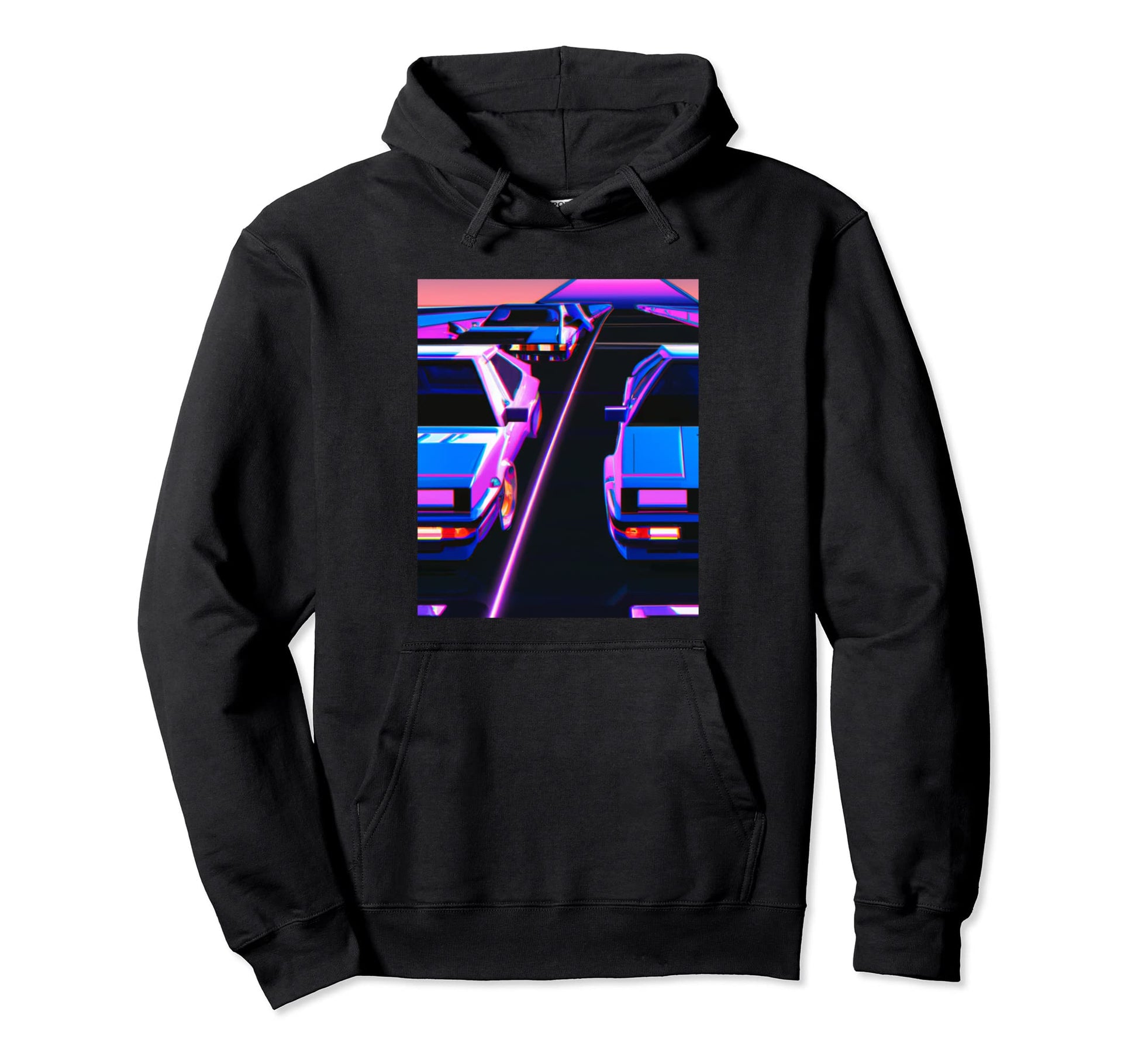 Vaporwave Car Synthwave City Vaporwave Hoodie - Custom Art Print Men Women - T-Shirt, Sweatshirt, Hoodie