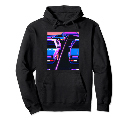 Vaporwave Car Synthwave City Vaporwave Hoodie - Custom Art Print Men Women - T-Shirt, Sweatshirt, Hoodie