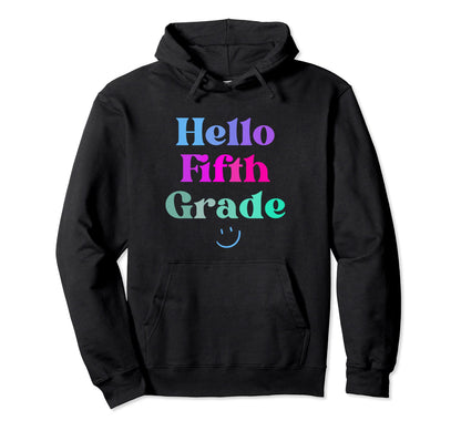 Hello Fifth Grade Teachers Boho Groovy Hoodie - Unique Graphic Unisex - T-Shirt, Sweatshirt, Hoodie