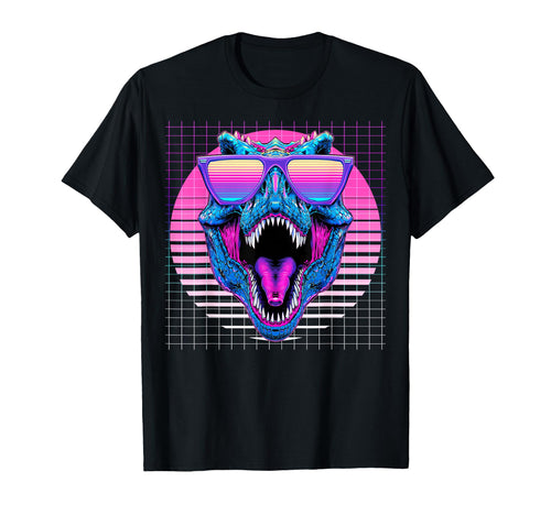 T Rex Sunglasses Dinosaur Vaporwave T-Shirt - Novelty Apparel Men Women - T-Shirt, Sweatshirt, Hoodie