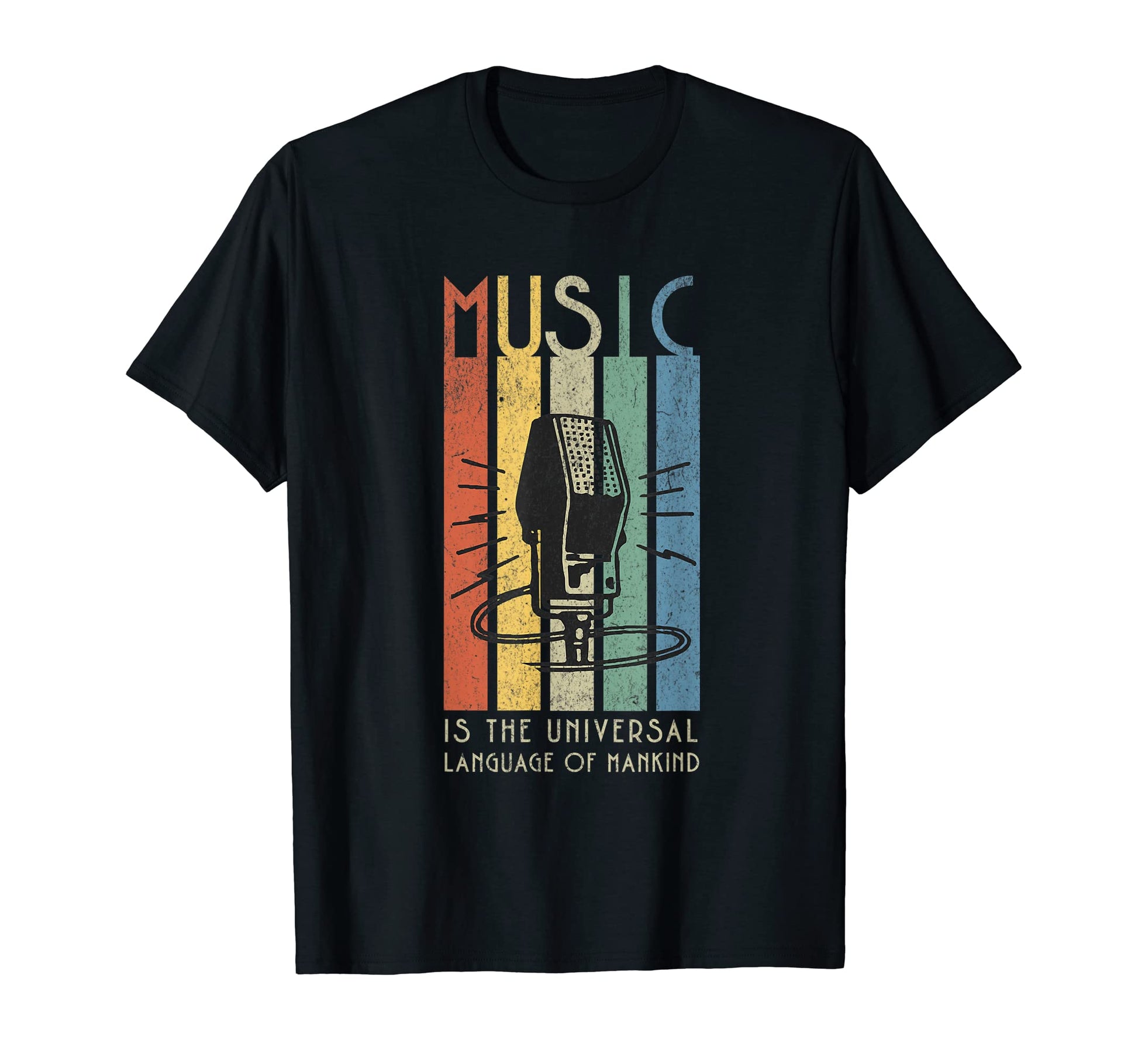 Singer Stripes Microphone Music Lovers T-Shirt - Trendy Graphic Unisex - T-Shirt, Sweatshirt, Hoodie