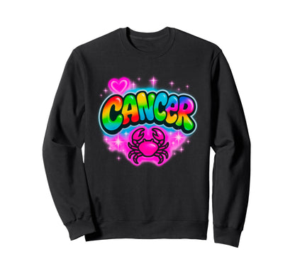Cancer Zodiac Sign Crab Rainbow Sweatshirt - Graphic Print Unisex - T-Shirt, Sweatshirt, Hoodie