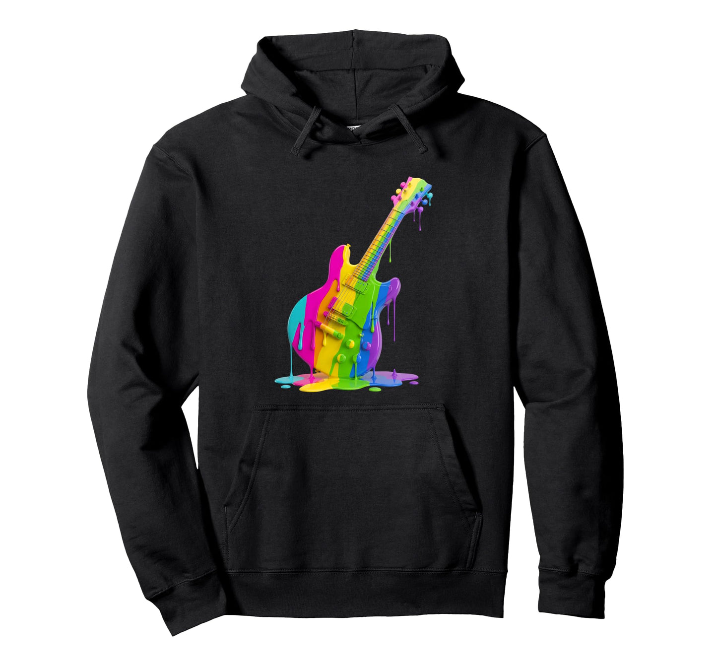 Electric Guitar Fluid Colorful Hoodie - Casual Everyday Wear Men Women - T-Shirt, Sweatshirt, Hoodie
