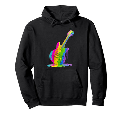 Electric Guitar Fluid Colorful Hoodie - Casual Everyday Wear Men Women - T-Shirt, Sweatshirt, Hoodie