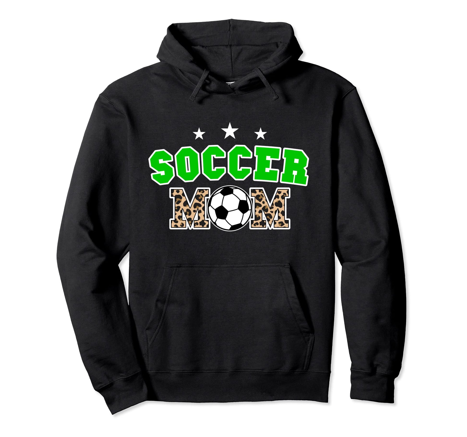 Soccer Mom Leopard Mothers Day Mom Hoodie - Graphic Print for Adults - T-Shirt, Sweatshirt, Hoodie