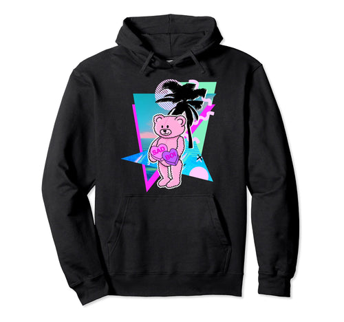 Vaporwave Teddy Bear Anti Valentines Hoodie - Custom Art Print for Adults - T-Shirt, Sweatshirt, Hoodie