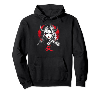 Goth Grunge Demon Anime Waifu Hoodie - Casual Everyday Wear Men Women - T-Shirt, Sweatshirt, Hoodie