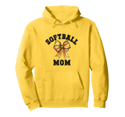 Coquette Softball Mom Bow Game Day Hoodie - Fun Novelty Design Men Women - T-Shirt, Sweatshirt, Hoodie