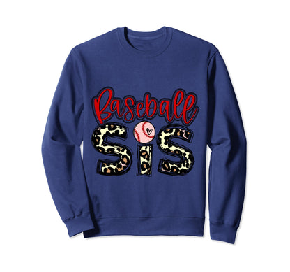 Baseball Sis Leopad Baseball Sweatshirt - Fun Novelty Design for Adults - T-Shirt, Sweatshirt, Hoodie