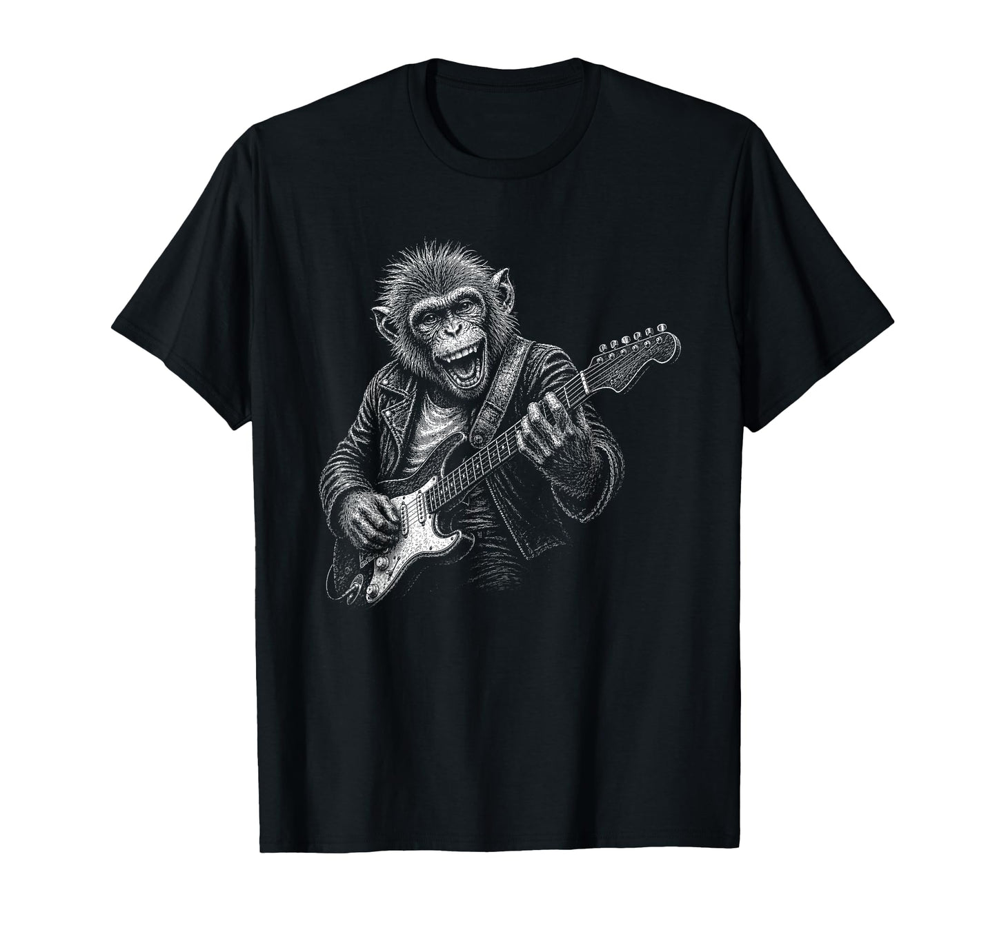 Funy Monkey Playing Guitar T-Shirt - Casual Everyday Wear for Adults - T-Shirt, Sweatshirt, Hoodie