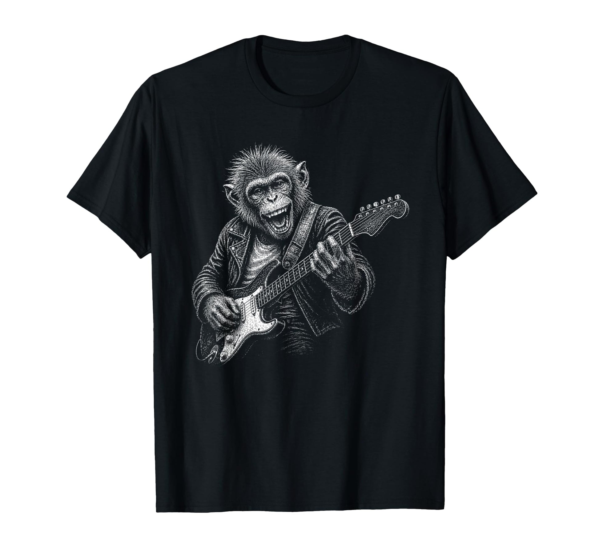 Funy Monkey Playing Guitar T-Shirt - Casual Everyday Wear for Adults - T-Shirt, Sweatshirt, Hoodie