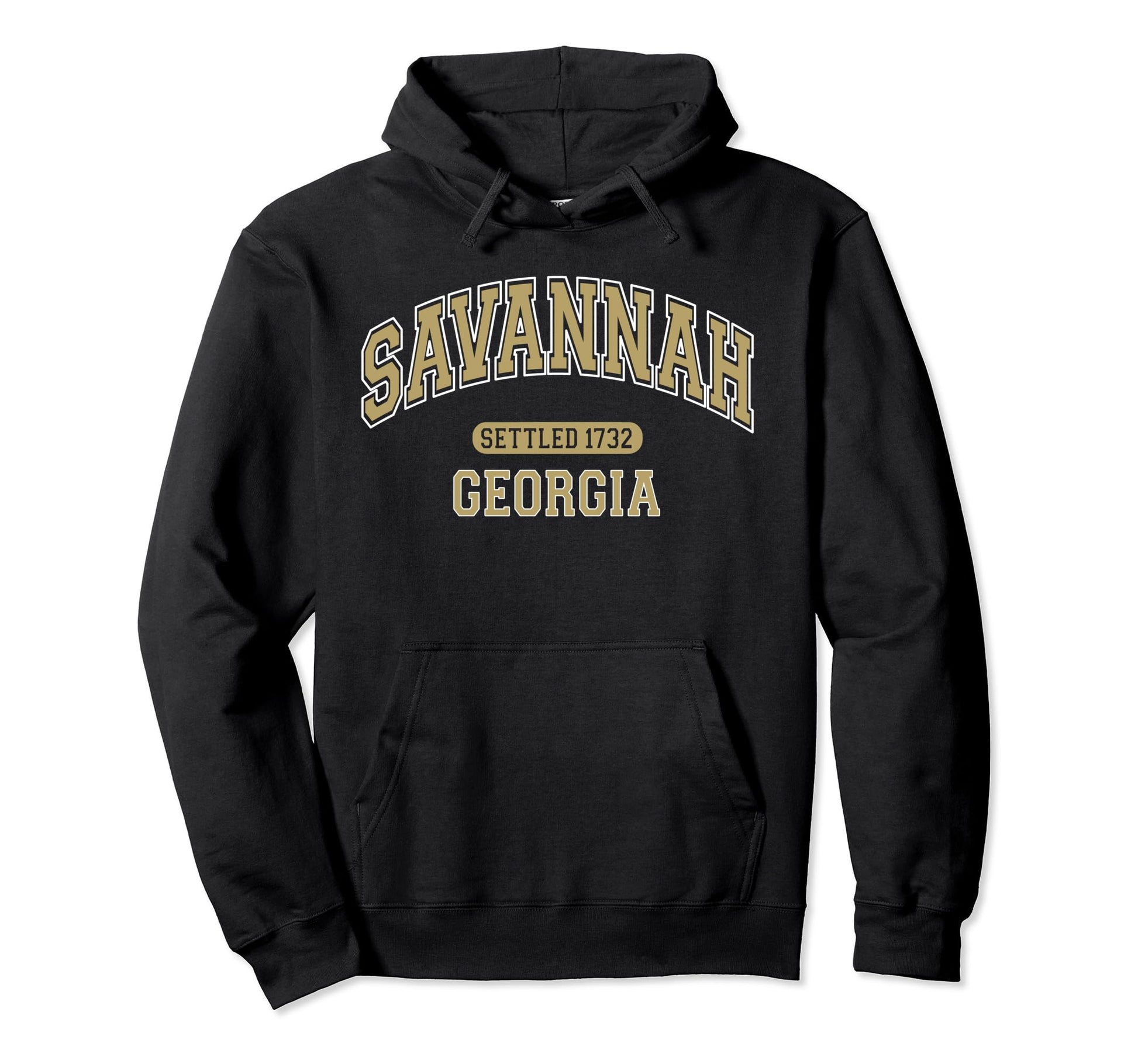 Savannah Georgia Sports Varsity Beige Hoodie - Novelty Apparel for Adults - T-Shirt, Sweatshirt, Hoodie