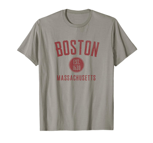 Boston Varsity Distressed T-Shirt - Minimalist Print Men Women - T-Shirt, Sweatshirt, Hoodie