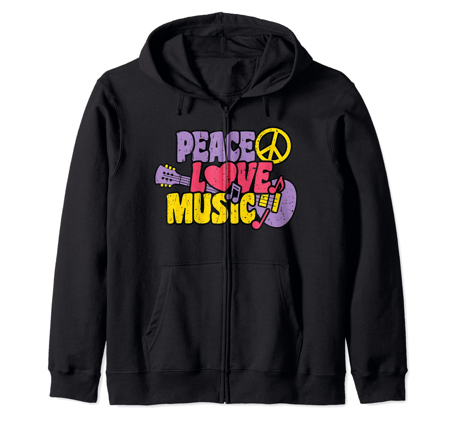 Peace Love Music Hippie Gift T-Shirt - Minimalist Print Men Women - T-Shirt, Sweatshirt, Hoodie
