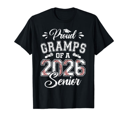 Proud Gramps 2026 Senior Baseball T-Shirt - Graphic Print for Adults - T-Shirt, Sweatshirt, Hoodie